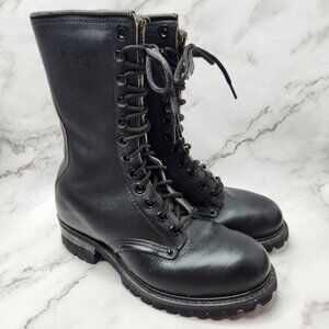 VTG Carolina Black Leather Boots Safety Steel Toe Sub Zero Insulated Combat 6